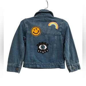 Miki Miette Kids Denim Jacket with Patches - Size 3T